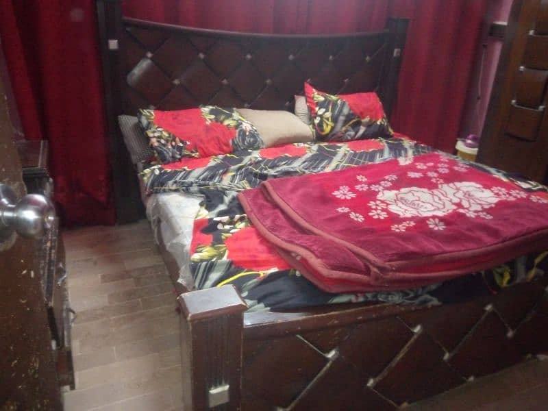 bed with mattress and dressing for sale 1