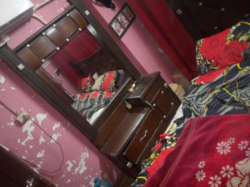 bed with mattress and dressing for sale 2