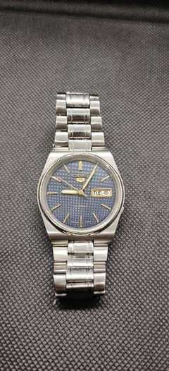 Seiko 5 Vintage Blue Automatic Watch