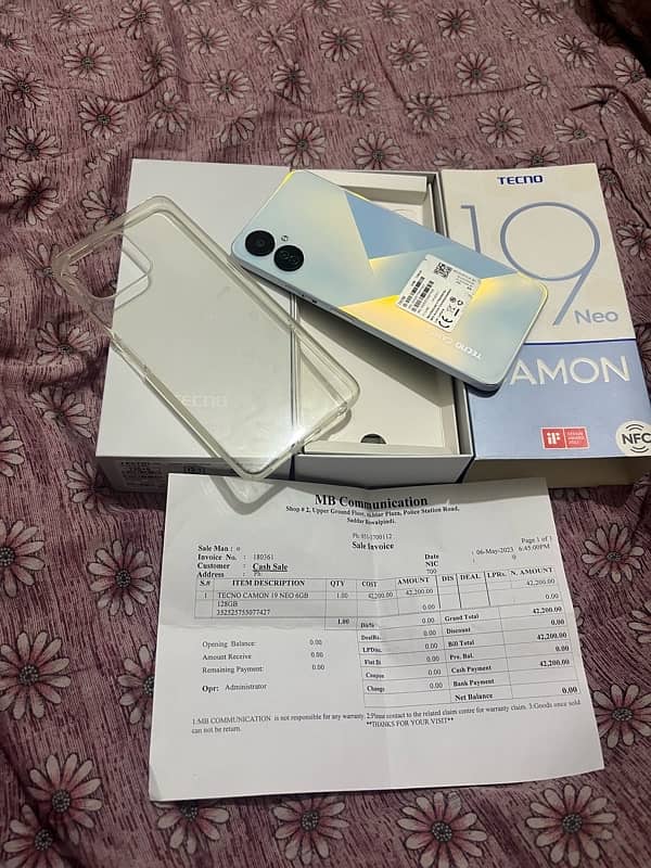 TECNO CAMON 19 NEO 6/128 LUSH CONDITION 1