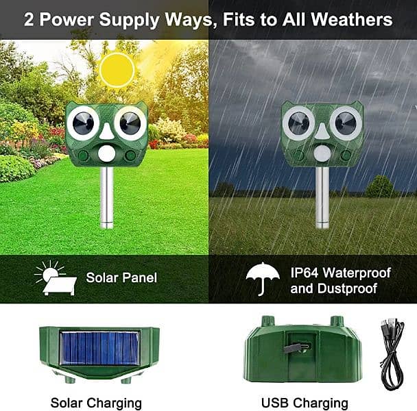 outdoor Solar birds Ultrasonic Animal Repeller Pest control waterproof 1