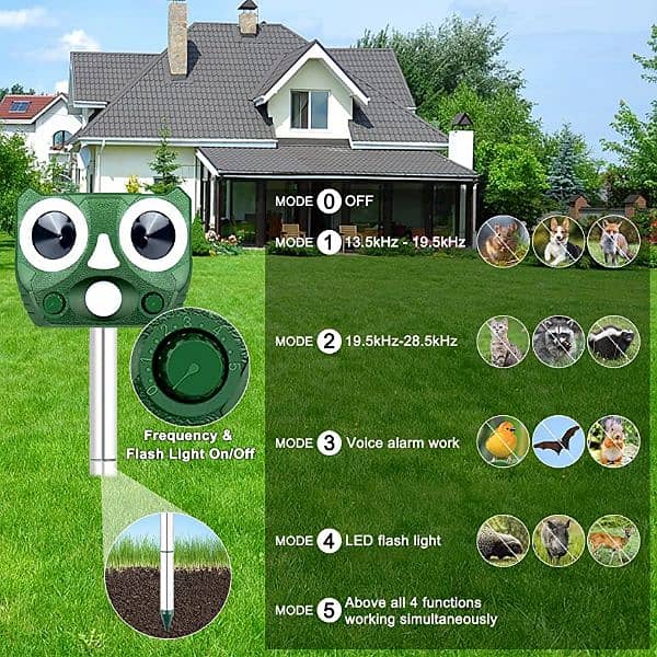 outdoor Solar birds Ultrasonic Animal Repeller Pest control waterproof 2