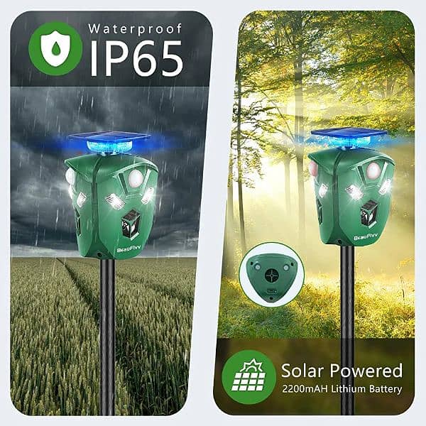 outdoor Solar birds Ultrasonic Animal Repeller Pest control waterproof 5