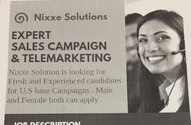 Nixxe Solution Call Centre Jobs Availble