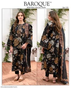 3 Pcs women's unstitched digital print suit and Free delivery