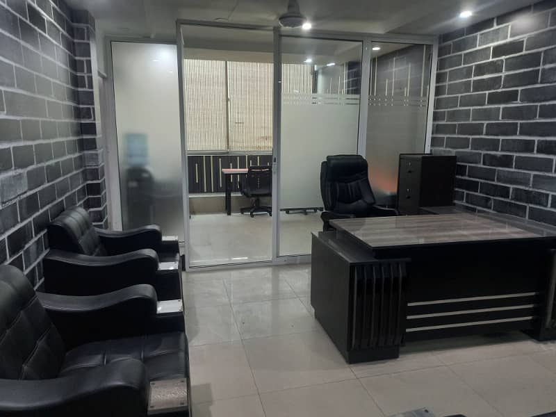 Blue area office 300 square feet fully furnished jinnah avenue first floor vith glass partition 0