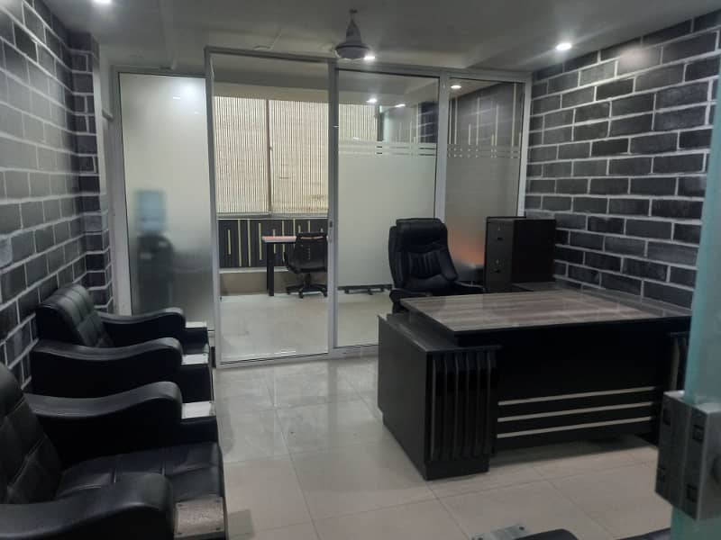 Blue area office 300 square feet fully furnished jinnah avenue first floor vith glass partition 1