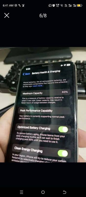 iphone x 256 gb 83 battery health, non-pta 1