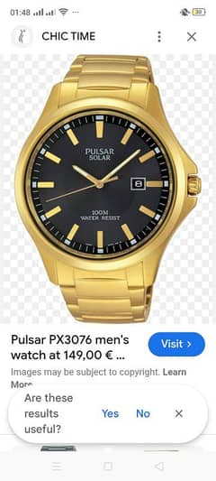 PULSAR SOLAR 100M Watch actual Price Rs. 48000/ 0321-3205000