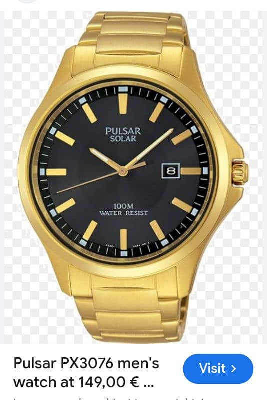 PULSAR SOLAR 100M Watch actual Price Rs. 48000/ 0321-3205000 1