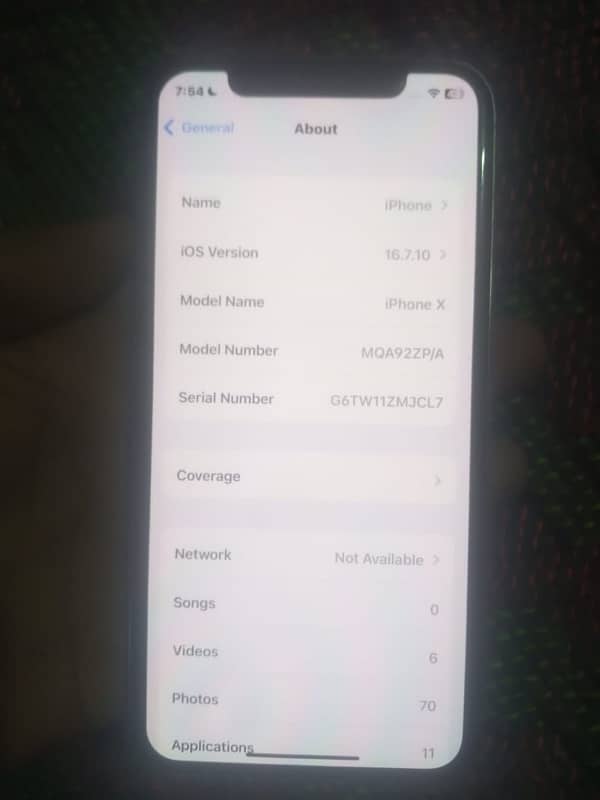 IPHONE X 256gb white color non pta 3