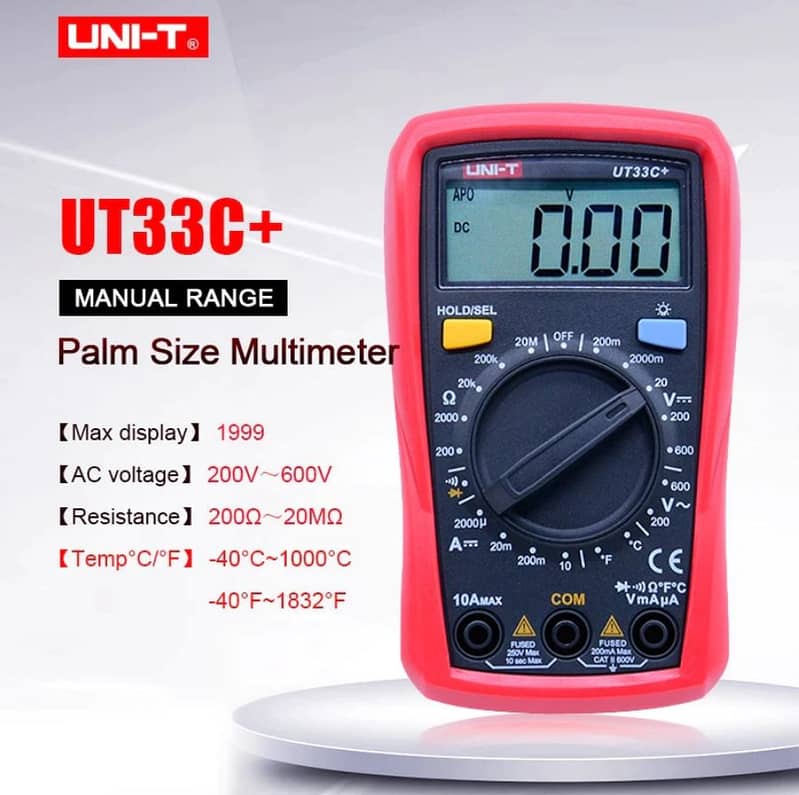 UNI-T UT33A+ Handheld Plam Size Auto Range Digital Multimeter 2