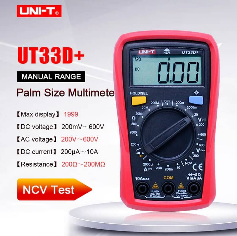 UNI-T UT33A+ Handheld Plam Size Auto Range Digital Multimeter 3