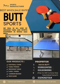 TABLE TENNIS , ROD GAME , SNOOKER TABLE , POOL TABLE