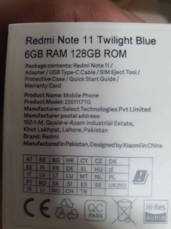 Redmi Note 11 6+6 ram 128 rom 10/10 twillight blue box charger 4