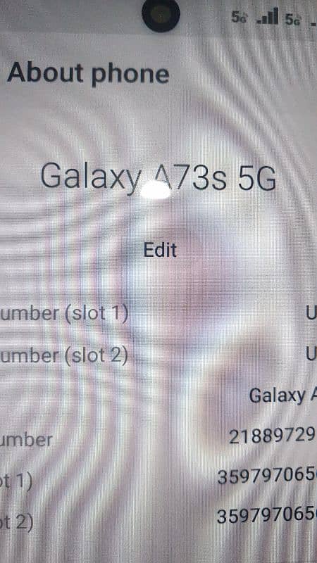 Samsung a73s 5g ha 8 gb ram 256 gb memory  ga 2