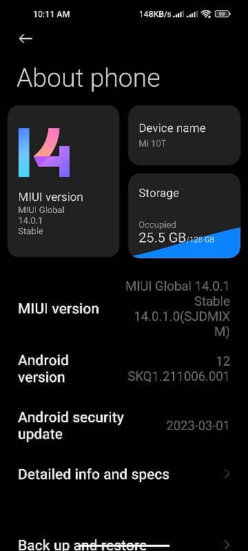 Mi10 t PTA approved 8+128  144 fps 4