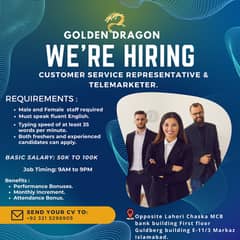 we are Hiring Customer Service Representative & Telemarketer.