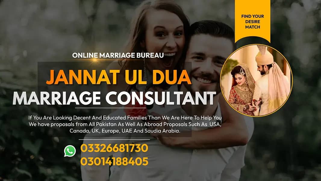 Marriage Bureau Services / Abroad Proposals / Online Rishta service 0