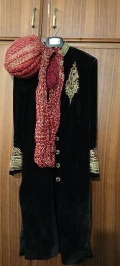 velvet sherwani