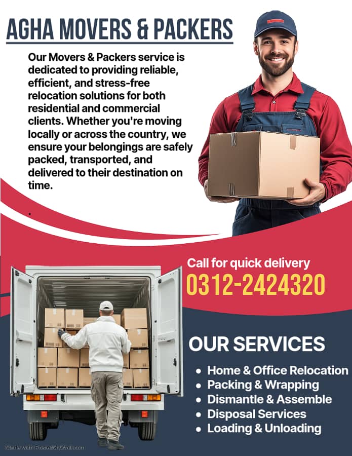 Movers and Packers, Home Shifting, Cargo, Courier, Agha Movers 2