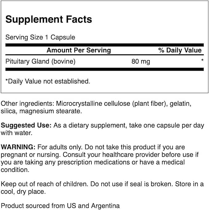 Swanson Raw Pituitary Glandular 80 Milligrams 60 Capsules 0