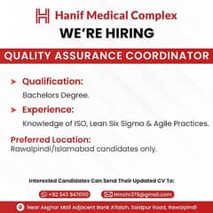 Quality Assurance Coordinator Required | QA Job | QA hiring