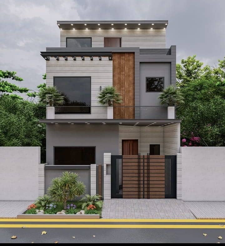 3 MARLA FACING PARK TRIPPLE STOREY BRAND NEW HOUSE WITH ROOF GARDEN FOR SALE AT HOT LOCATION 0