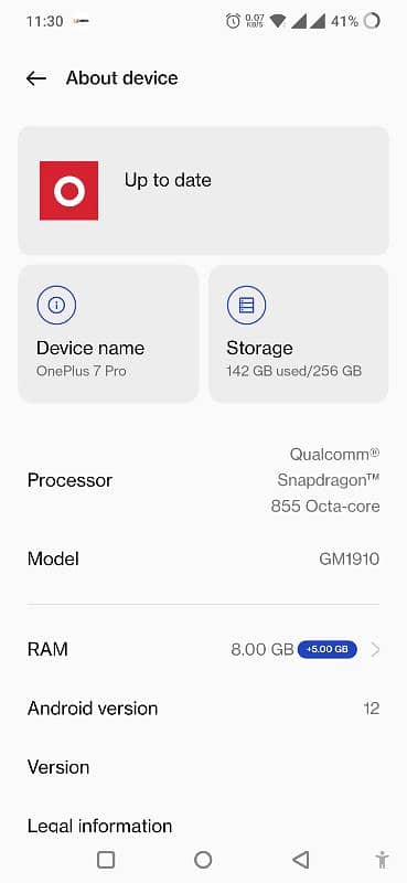 oneplus 7 pro. 10/10 official pta live time. 3 month warranty 3