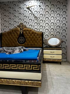 bed set / queen size bed / dressing table/side tables / wall mirrors