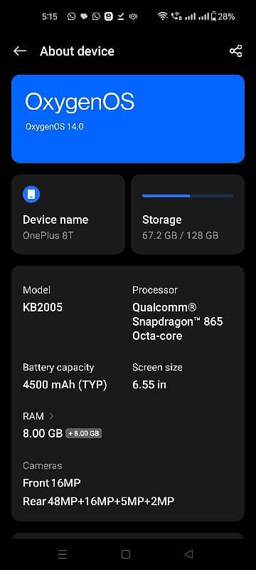 OnePlus 8T 8+8/128 1