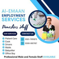 Maids, House Maid, cook, chef, Baby Sitter, Driver, Nurse, available