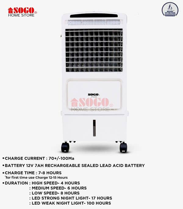 Sogo Rechargeable Air Cooler 8 Liter 1