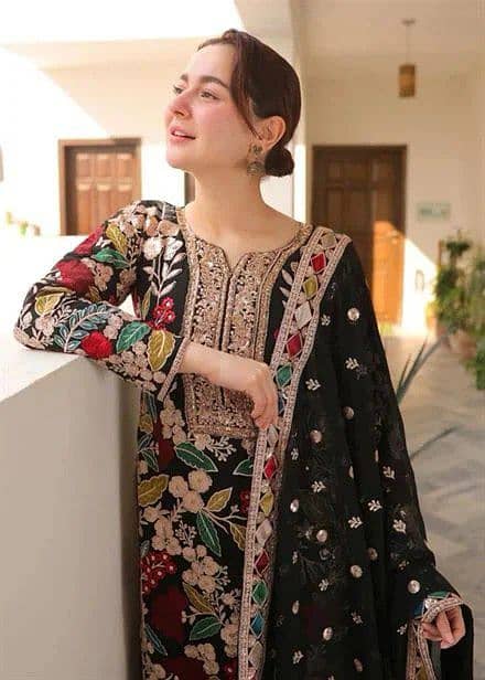 3 pcs unstitched suit - fancy collection - CHIFFON Suit 3