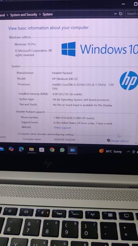 Hp laptop i5 8th gernation 8/256. 2