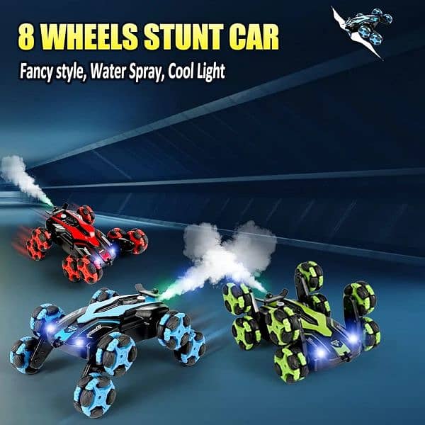 2.4G 8-Wd Transformer Stunt Lighting Remote Car ] Spray]Dance Mode 0