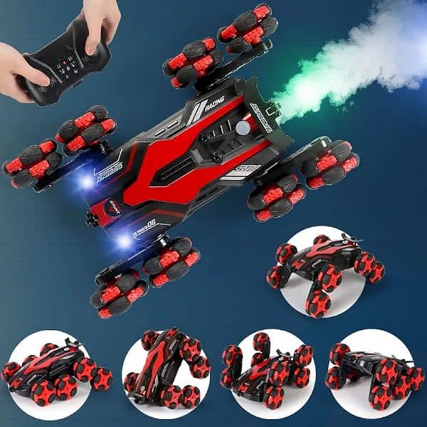 2.4G 8-Wd Transformer Stunt Lighting Remote Car ] Spray]Dance Mode 4