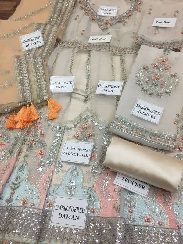 Organza Fabric Full Heavy Embroidery Suit 0