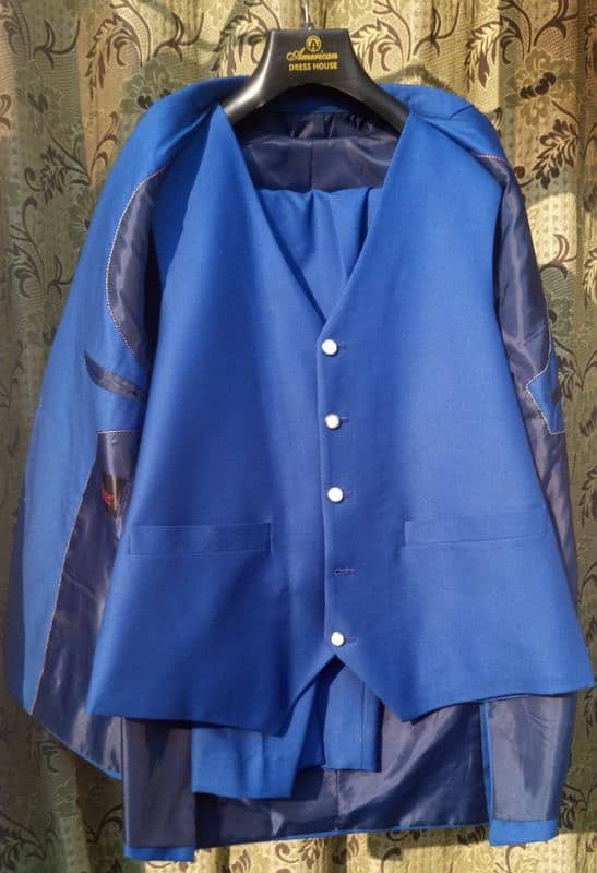 ROYAL BLUE 3-Piece Wedding Suit For Walima | urgent sale 9