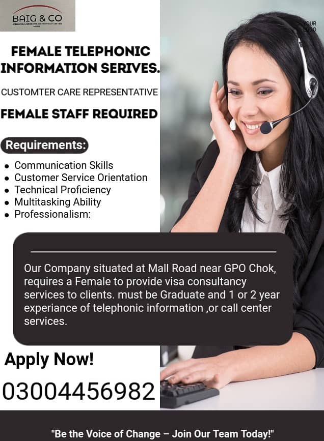 Female Telephonic information job 0