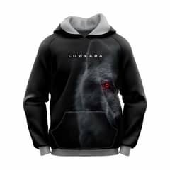 Mens Black Graphical wolf eye Hoodie