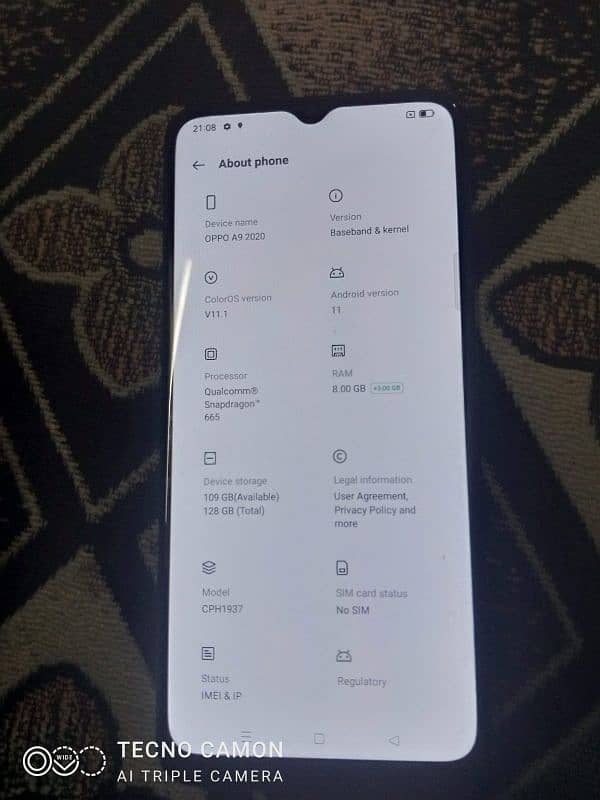 OppO a9 2020 8/128 1