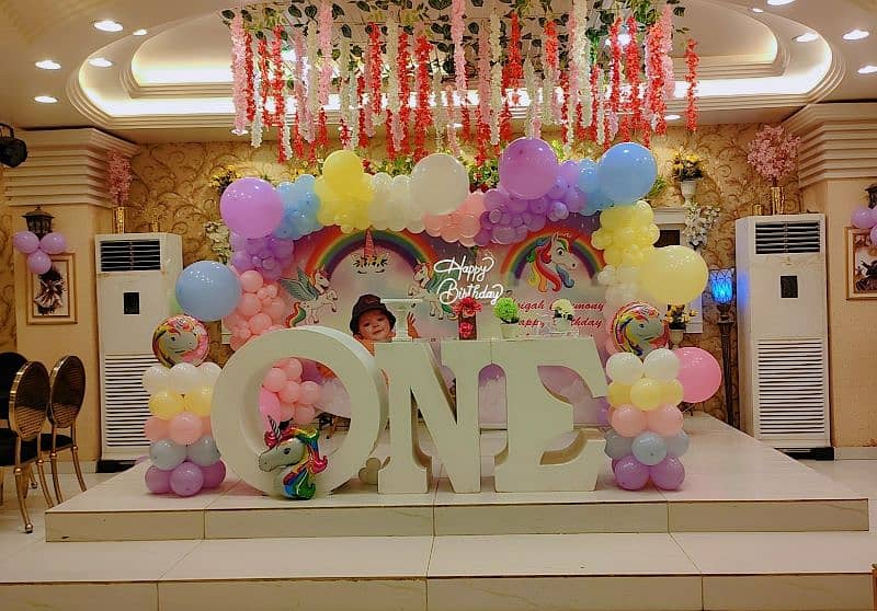 Birthday decoration / balloons decoration / aqeeqa ceremony / bride to 1