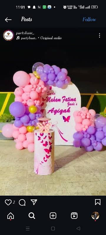 Birthday decoration / balloons decoration / aqeeqa ceremony / bride to 8