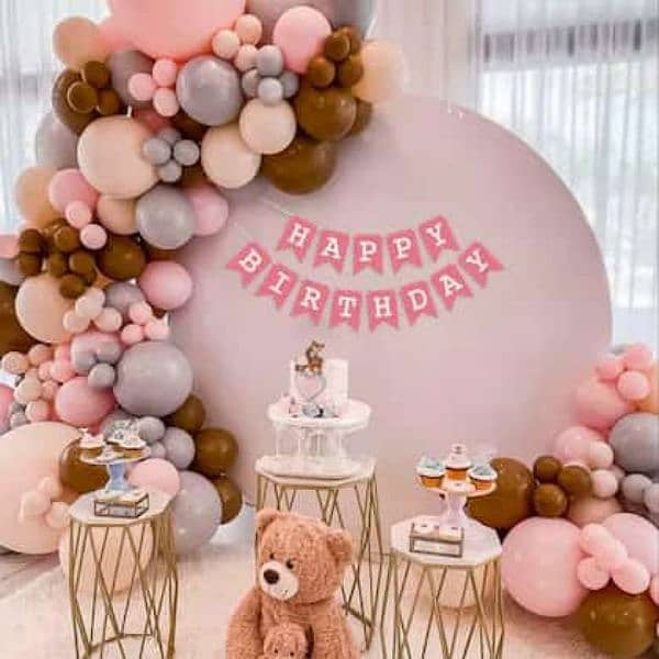 Birthday decoration / balloons decoration / aqeeqa ceremony / bride to 9