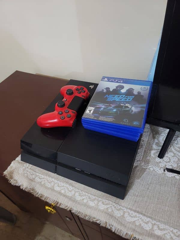 Playstation  4 ps 4 fat 500gb with 4 games 0