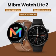 Mibro lite 2 smart watch with 2 straps and 2 atm waterproof.