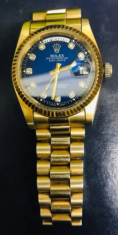 Rolex Vintage Day-Datejust Gold Colour With Blue Dial 3