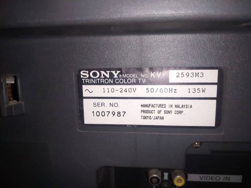 SONY     TRINITRON COLOR TV NO KV-2593M3 3