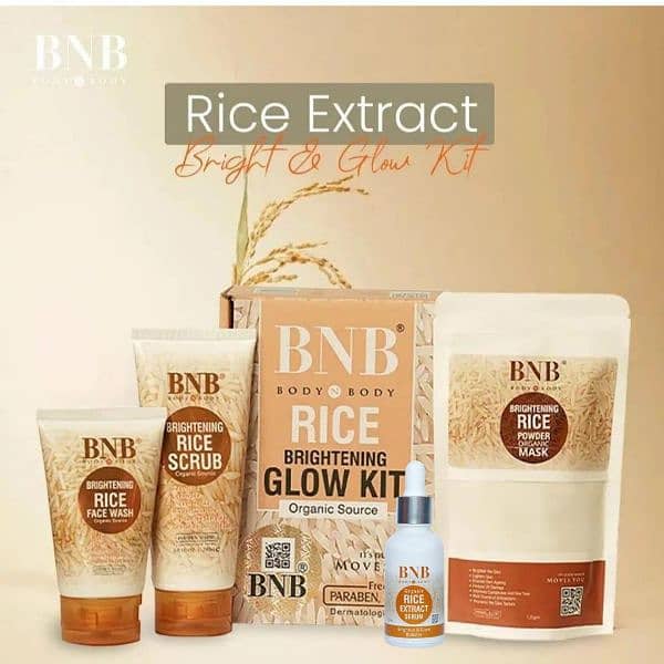 BNB Rice Extract Whitening & Brightening Facial Kit- Exfoliator Set 1